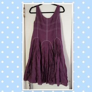 Ariella Boutique- Purple Cotton and Satin Dress